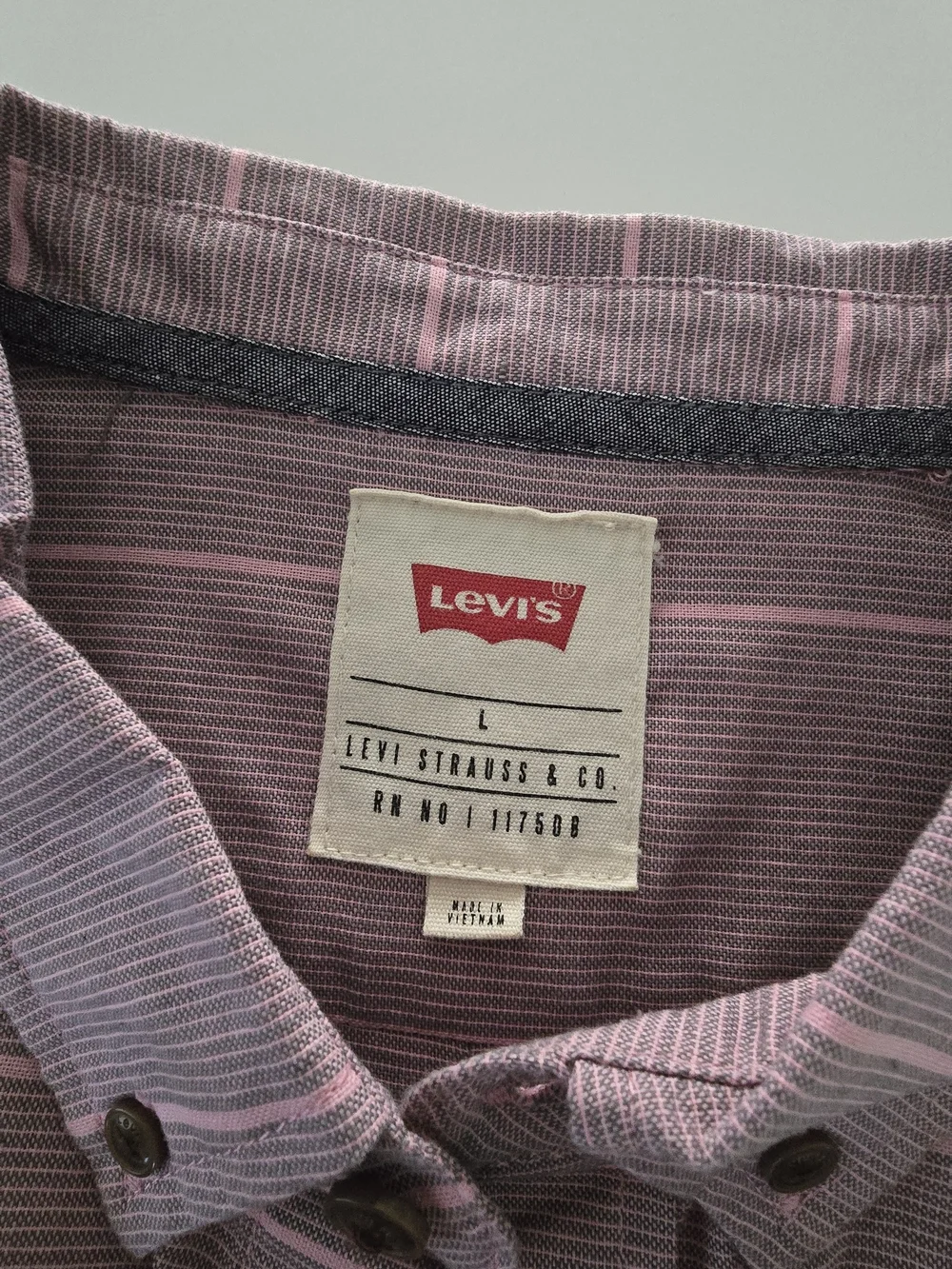 Levi's Men's Mauve Pink Striped Short-Sleeve Button-Down Shirt